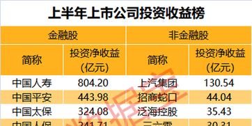 2023年上半年 57家公司投資收益超10億，逾百家凈利不敵投資，折射經濟轉型探路